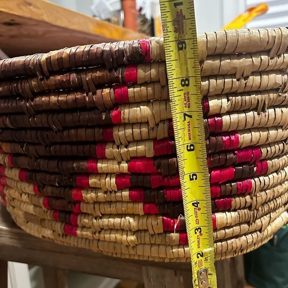 - Yupik coil basket Inuit vintage LARGE 16 x 20” handles